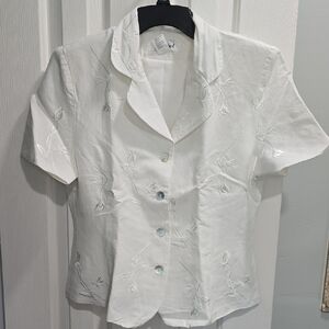 Appraisal Vintage White Embroidered Top Size10